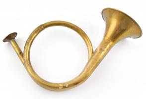 Régi réz vadászkürt, 21×17 cm