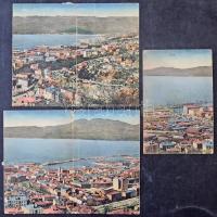 Fiume, Rijeka; 5-részes panorámalap, hajtásnál teljesen szétválva / 5-tiled panoramacard, torn at fold (b)