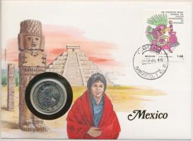 Mexikó 1981. 1P Cu-Ni, felbélyegzett borítékban, bélyegzéssel, német nyelvű leírással T:1- Mexico 1981. 1P Cu-Ni in envelope with stamp, with German description C:AU