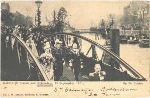 1901 Koninklijk bezoek aan Rotterdam. Op de Ponton / Royal visit to Rotterdam (EB)