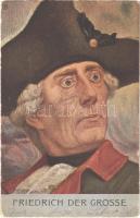 Friedrich der Grosse / Frederick the Great, King of Prussia, art postcard (szakadás / tear)