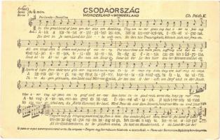 1937 Csodaország. Kiadja a szerző Charles Páth Károly / Hungarian music sheet motive card (EB)