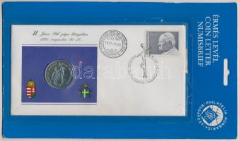 1991. 100Ft Cu-Ni II. János Pál pápa látogatása Magyarországon érmés borítékban, első napi bélyegzéssel, T:1