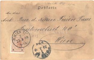 1899 Wien, Vienna, Bécs; Gruss aus Wien Jubiläums Ausstellung 1848-1898. Albin Förstl Clavier Salon ...