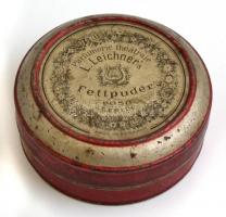 cca 1900 Leichner púderes fém doboz d: 8 cm