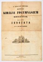 1849-1850 A Kegyesrendi Budai Királyi Főgymnásium ifjúságának érdem szerinti sorozata 1849/50 első félévében. 4p. Folio, hajtásnyomokkal. Érdekessége, hogy ekkor vált főgimnáziummá