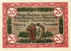 Német Birodalom/Weimari Köztársaság/Nesselwang 1918.11. 5M, 10M, 20M T:I