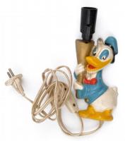 Donald kacsa fali lámpa, alumínium öntvény, ernyő nélkül, kopásnyomokkal, m: 19 cm