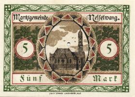 Német Birodalom/Weimari Köztársaság/Nesselwang 1918.11. 5M hivatalos érvénytelenítéssel T:I