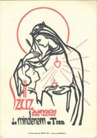 Szűz Anyám tied vagyok és mindenem a Tied / Virgin Mary. Hungarian religious art postcard (EK)