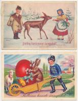4 db RÉGI motívum képeslap: magyar folklór (H. Morvay Klára, Bacsa, Zsolt, Csikós Tóth) / 4 pre-1945 motive postcards: Hungarian folklore