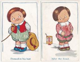 5 db RÉGI motívum képeslap: gyerek művész / 5 pre-1945 motive postcards: children art