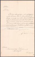 1907 Szentágota (Agnita/Agnetheln/Ongenîtlen), erdészi fizetésemelés, Darányi Ignác (1849-1927) földművelésügyi miniszter aláírásával (1906-1910), fejléces papíron.