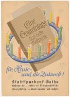 Eine Spareinlage das beste Geschenk für Heute und die Zukunft! Stadtsparbank Gotha / German savings bank advertising card (EK)