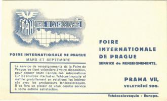 Foire Internationale de Prague. / Praha. Made in Czechoslovakia International Fair in Prague, advertising card