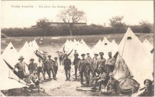 Camp Anglais. Un coin du Camp / WWI English military camp, soldiers and tents