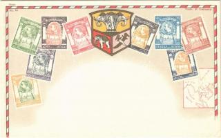 Siam (Thailand). Set of Siamese (Thai) stamps, coat of arms. Ottmar Zieher Nr. 70. litho (EK)
