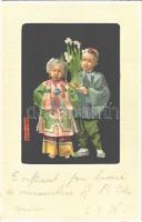 Chinese folklore art postcard. Published by Stewart & Woolf. Series No. 146. litho s: Bertha Stuart