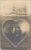 In der Heimat, in der Heimat, Da giebts ein Wiedersehn / WWI German Navy battleship, romantic couple montage (EB)