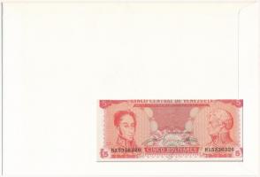 Venezuela 1989. 5B felbélyegzett borítékban, bélyegzéssel T:I 
Venezuela 1989. 5 Bolivares in envel...