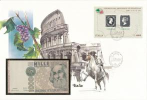 Olaszország 1982. 1000L felbélyegzett borítékban, bélyegzéssel T:1  Italy 1982. 1000 Lire in envelope with stamp and cancellation C:UNC