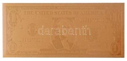 Amerikai Egyesült Államok 2003. 1$ aranyozott bankjegy replika T:I USA 2003. 1 Dollar gold plated banknote replica C:UNC
