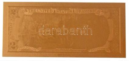 Amerikai Egyesült Államok 1976. 2$ aranyozott bankjegy replika T:I
USA 1976. 2 Dollars gold plated ...