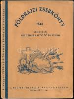 Földrajzi zsebkönyv. Szerk.: Temesy Győző. Bp., 1943, Magyar Földrajzi Társaság. Papírkötésben, kissé kopott állapotban.