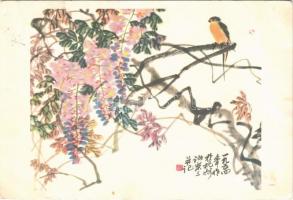 1956 Chinese art postcard (EB)