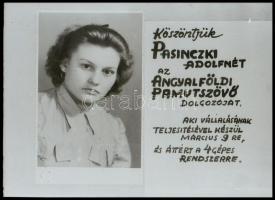 cca 1951 Rákosi Mátyás köszöntése, Fekete György (1904-1990) budapesti fényképész hagyatékából 8 db negatív, ezekről készültek a mozikban vetített diapozitívok, 24x36 mm