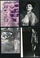 Szolidan erotikus fényképek vegyes tétele, különböző időpontokban, eltérő helyszíneken és több fotómodell közreműködésével készült 13 db fotó, 15x10 cm és 9x5,3 cm között
