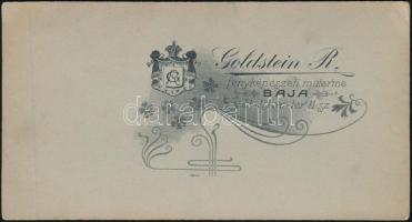 cca 1905 Baja, Goldstein R. fényképész műtermében készült, keményhátú vintage fotó, 16,5x8,6 cm