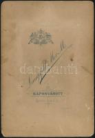 cca 1880 Kaposvár, Langsfeld Mór (1830-1906) fényképész  műtermében készült, keményhátú vintage fotó...