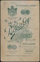 cca 1905 Gyula, Békés Gyula (?-?) Ő császári és királyi fensége udvari fényképésze gyulai műtermében...