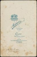 1899 Győr, a Makart fényképészeti műintézetben készült, keményhátú vintage fotó, kabinetfotó méretbe...