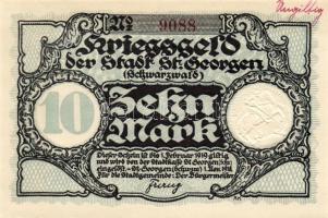 Német Birodalom/Császárság/St.Georgen 1918.11.1. 5M, 10M hivatalos érvénytelenítéssel T:I