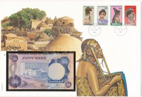 Nigéria 1983. 50K felbélyegzett borítékban, bélyegzéssel T:I Nigeria 1983. 50 Kobo in envelope with stamp and cancellation C:UNC