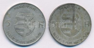 1947. 5Ft Ag "Kossuth" (2x) T:3 patina
Adamo F8.1