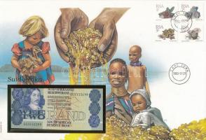 Dél-Afrika 1981-83. 2R felbélyegzett borítékban, bélyegzéssel T:I  South-Afrika 1981-83. 2 Rand in envelope with stamp and cancellation C:UNC