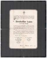 1917 Strohoffer Lajos cs. és kir. őrnagy gyászjelentése + Erdélyi induló kotta