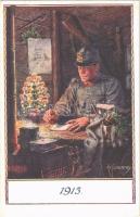 1916 A K.u.K. hadsereg katonája 1915 karácsonyán / WWI Soldier of the Austro-Hungarian K.u.K. Army, Christmas s: Kuderna (EK)