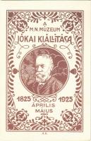 1825-1925 A budapesti Magyar Nemzeti Múzeum Jókai kiállítása emléklapja / Jókai memorial exhibition advertisement (ragasztónyom / glue marks)