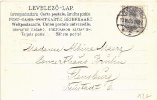 1905 A Magyar kir. Posta bélyegei. Címer dombornyomott litho lap / Set of Hungarian stamps, coat of ...