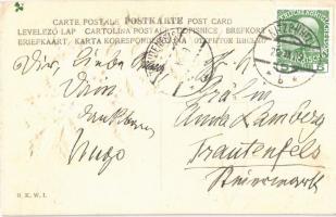 1909 Art Nouveau floral Emb. litho art postcard. B.K.W.I. (EK)