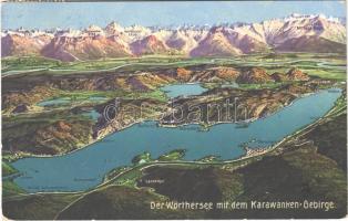 1915 Wörthersee, mit dem Karawanken-Gebirge / lake, mountains (EK)