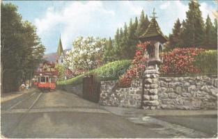 1912 Merano, Meran (Südtirol); Partie in Obermais / Maia Alta / street view, tram (EK)