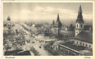 1936 Kecskemét, látkép, zsinagóga, piac