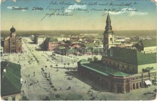 1915 Kecskemét, látkép, zsinagóga (EM)
