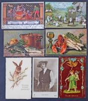 745 db régi üdvözlő, művészeti és motívum képeslap sok érdekességgel, jobbakkal / 745 old greetings,...