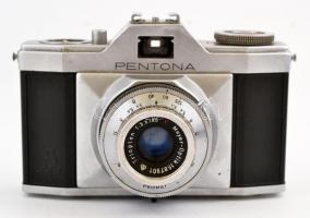 Pentona fényképezőgép Priomat Trioplan 3,5/45 objektívvel, tokjában, működő, jó állapotban